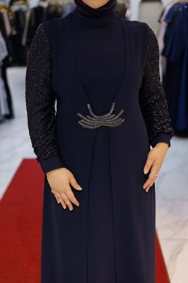 Lemra Krep Abiye Elbise