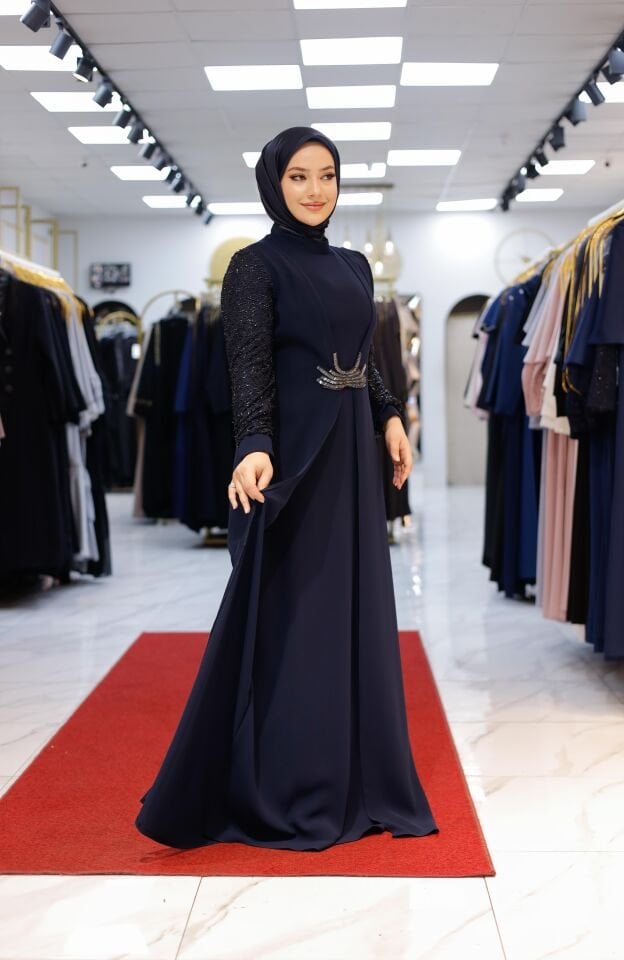 Lemra Krep Abiye Elbise