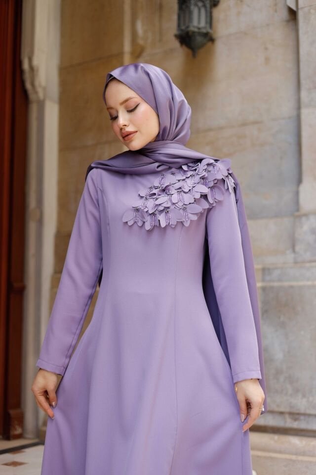 Omuz Detaylı Krep Elbise - 3 Farklı Renk Seçeneği