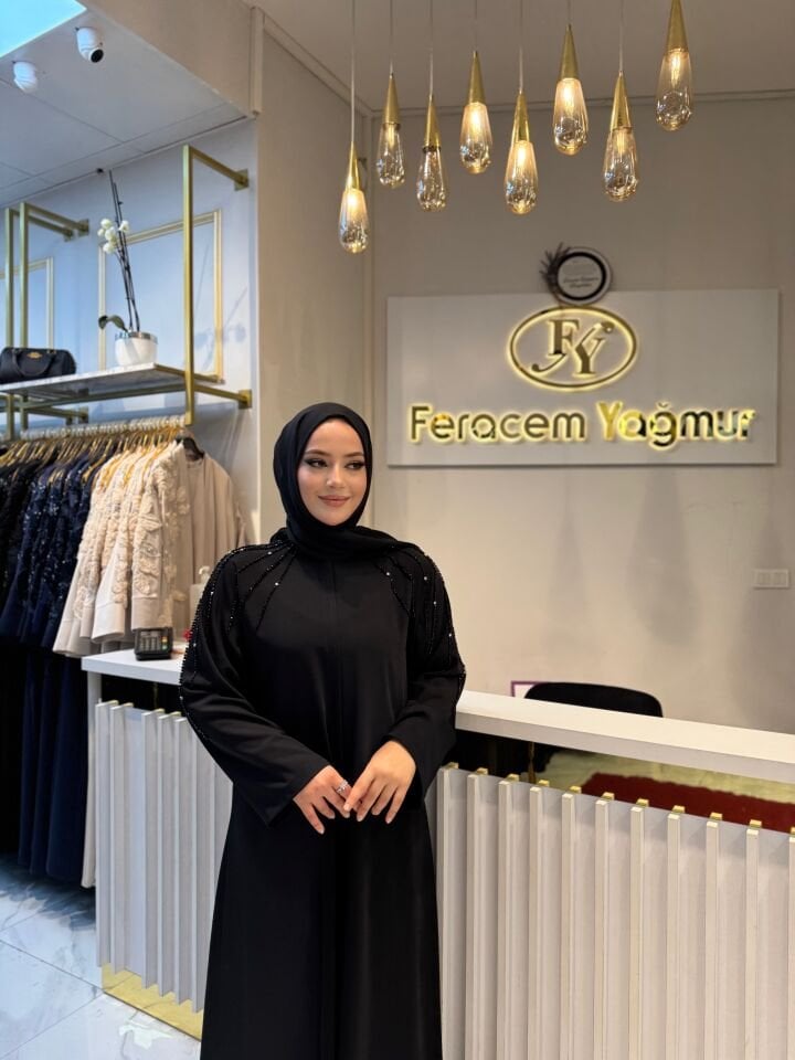 İnci Yağmuru Dubai İpeği Ferace