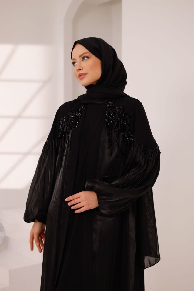 Zerafet Organze Abaya Takımı
