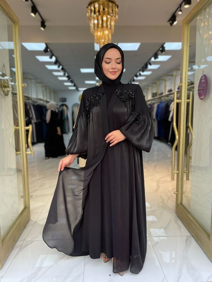 Zerafet Organze Abaya Takımı