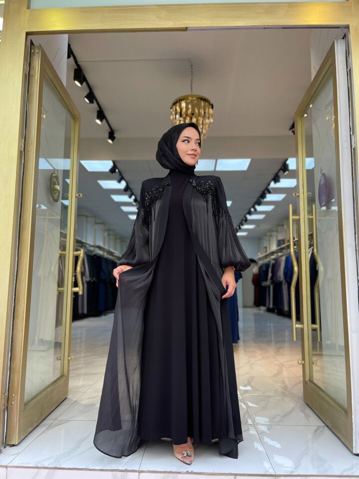 Zerafet Organze Abaya Takımı