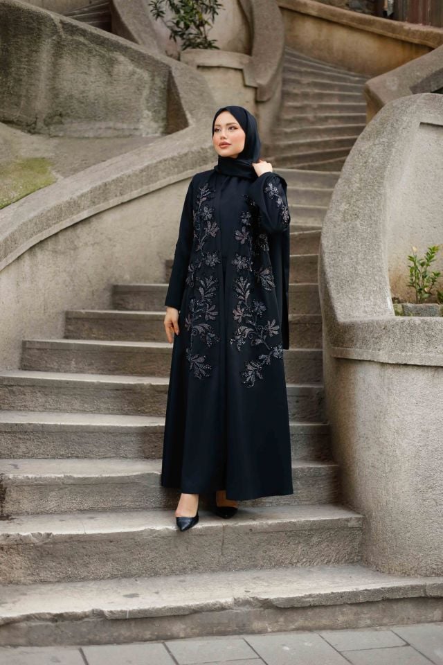 Yaprak Desenli Abaya