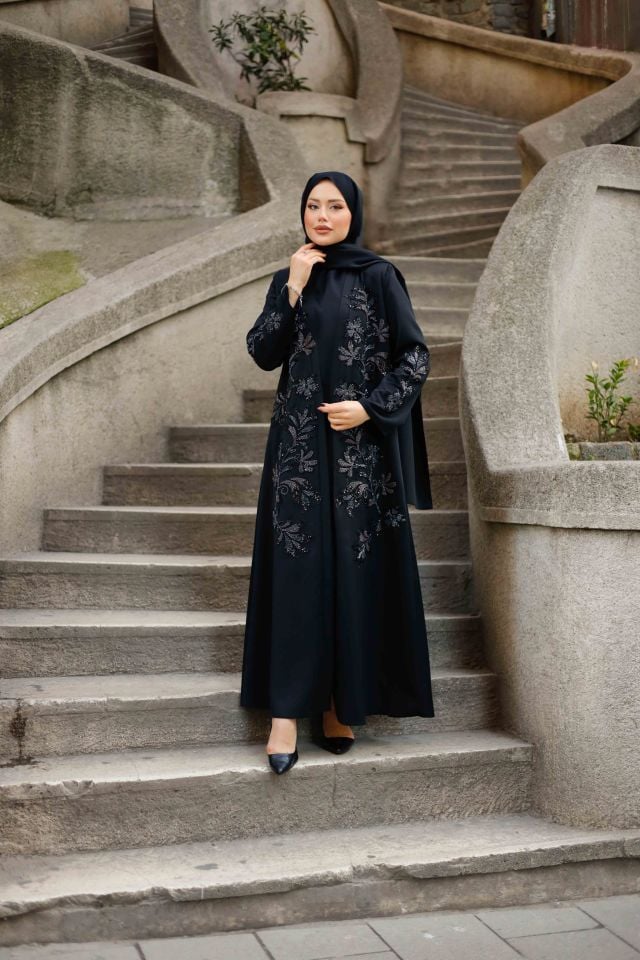 Yaprak Desenli Abaya