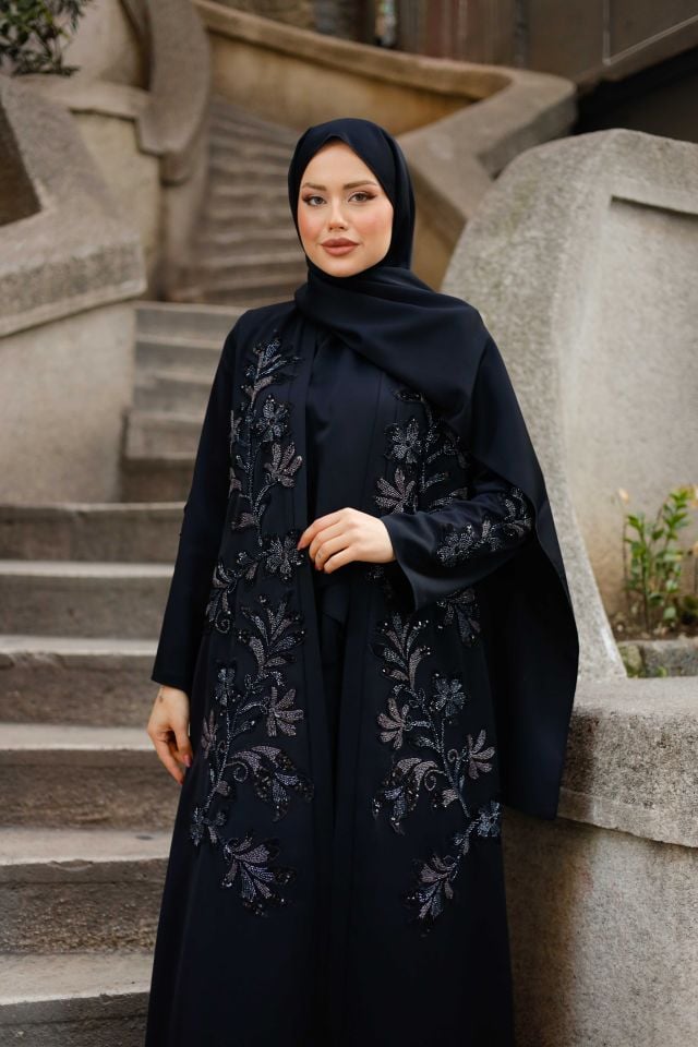 Yaprak Desenli Abaya