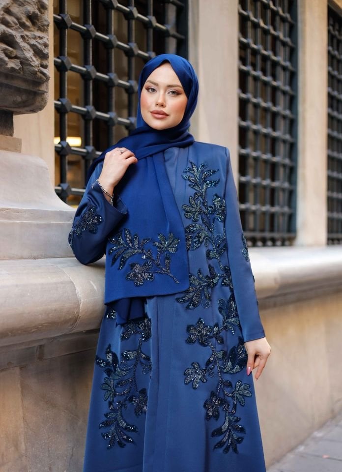 Yaprak Desenli Abaya