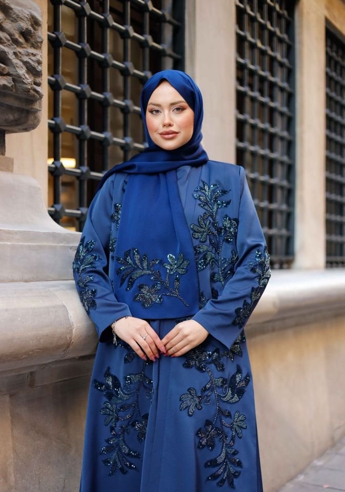 Yaprak Desenli Abaya