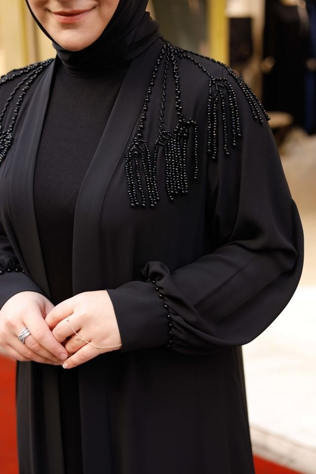 Taş İşlemeli Abaya