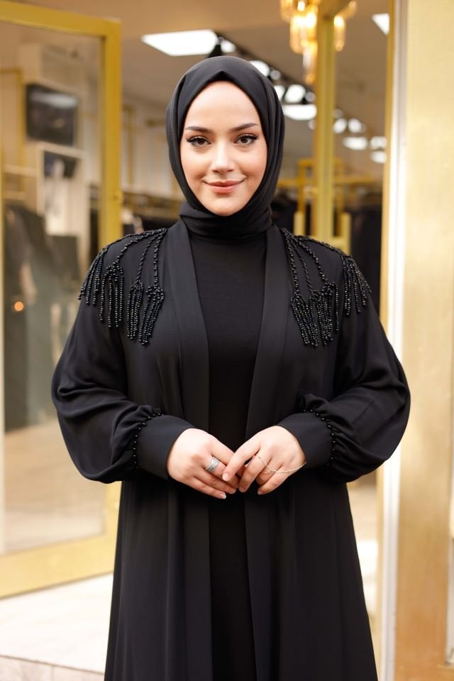 Taş İşlemeli Abaya
