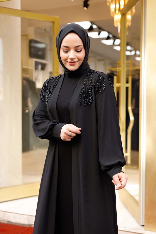 Taş İşlemeli Abaya