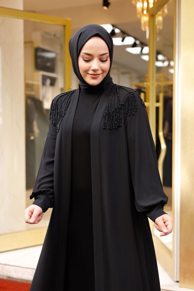 Taş İşlemeli Abaya