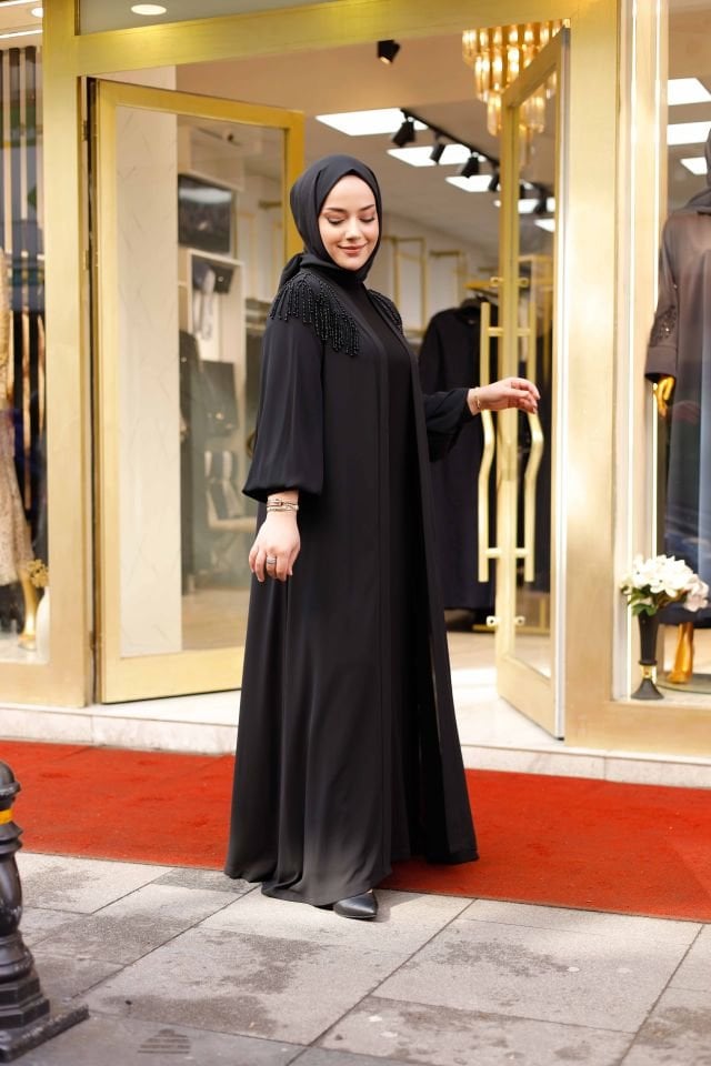 Taş İşlemeli Abaya