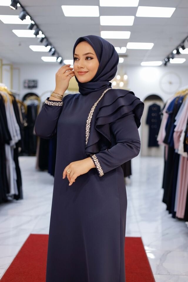 Makro Kumaş Elbise - Farklı Renk Seçenekleri