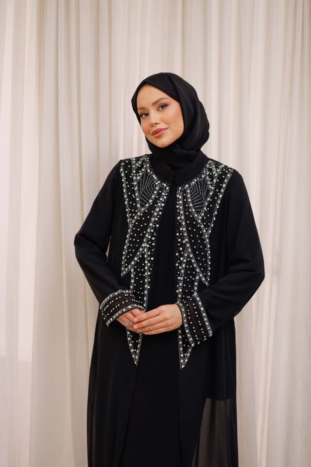 Lara Işıltılı Şifon Abaya