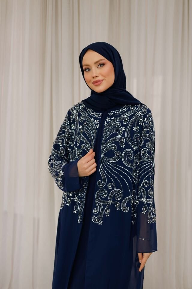 Alin Taş İşlemeli Abaya