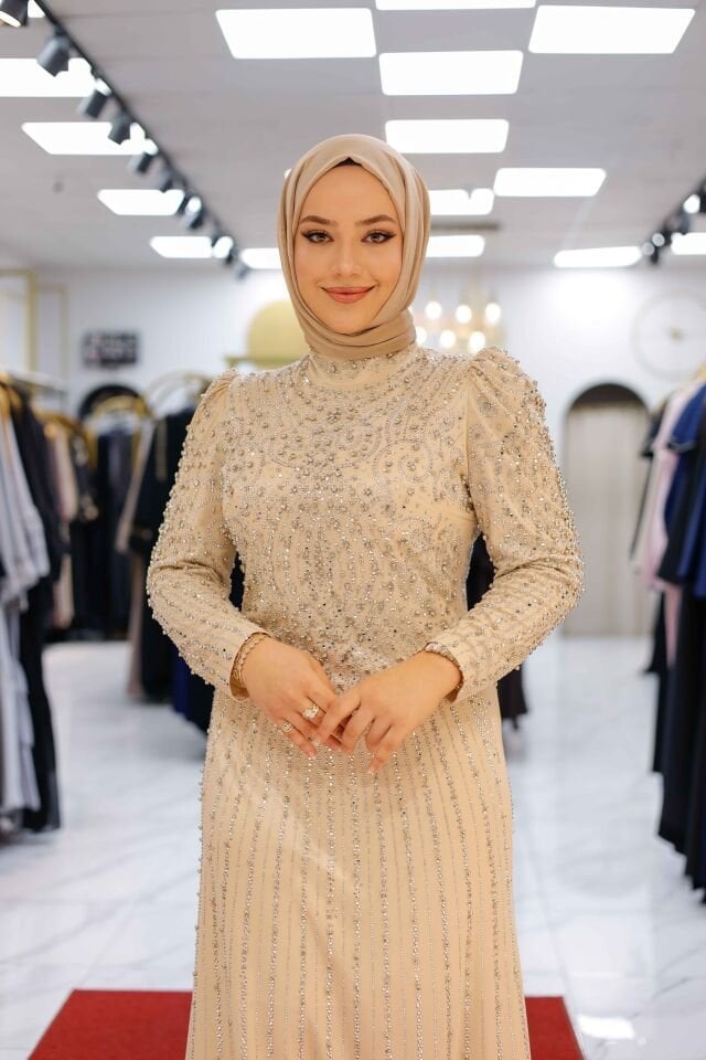 Afitap Taş İşlemeli Abiye Elbise