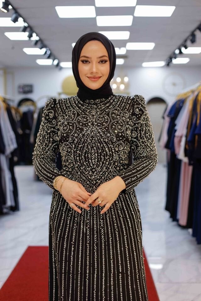 Afitap Taş İşlemeli Abiye Elbise