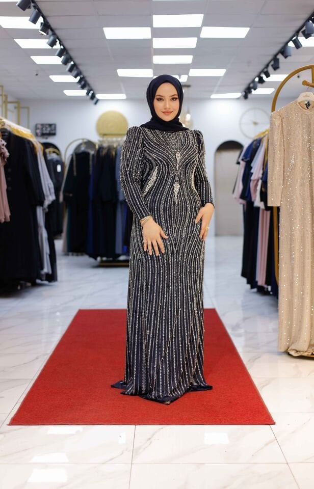 Rüveyda Taş İşlemeli Abiye Elbise