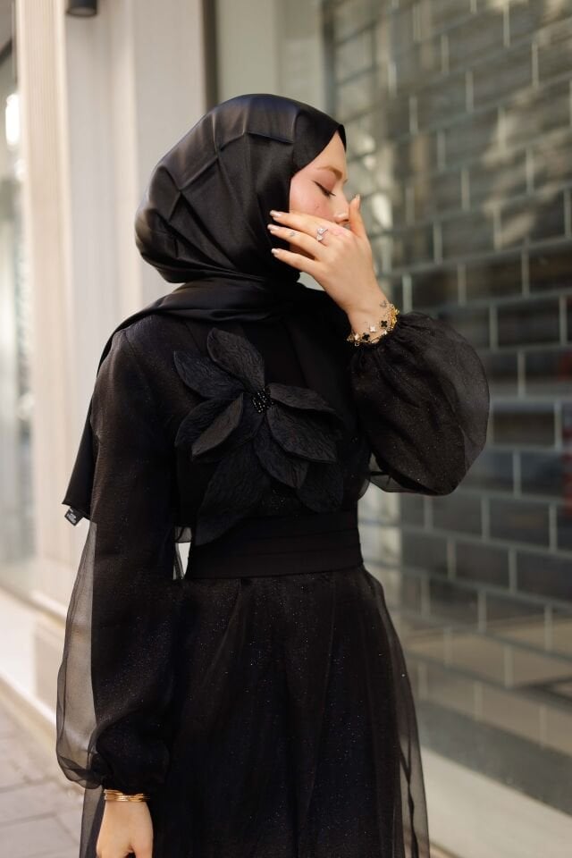 Abaya Takımı Kuşak Detaylı