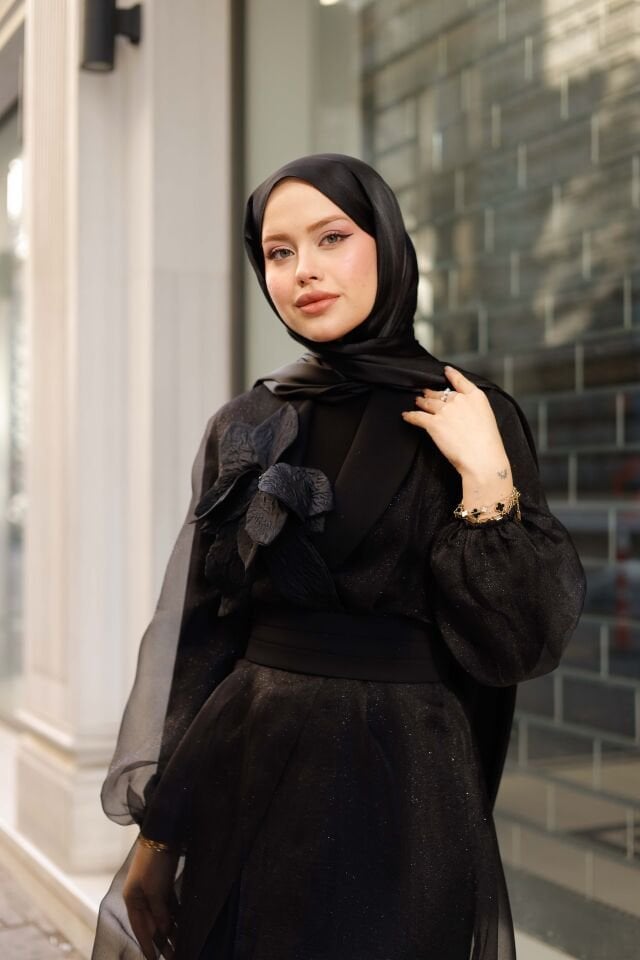 Abaya Takımı Kuşak Detaylı