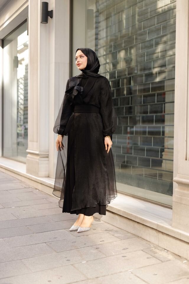 Abaya Takımı Kuşak Detaylı